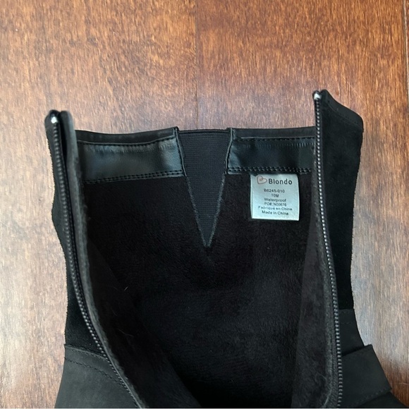 Blondo Val Waterproof Black Moto Boots with Faux Fur Lining and Buckles, Size 10 - Picture 14 of 16